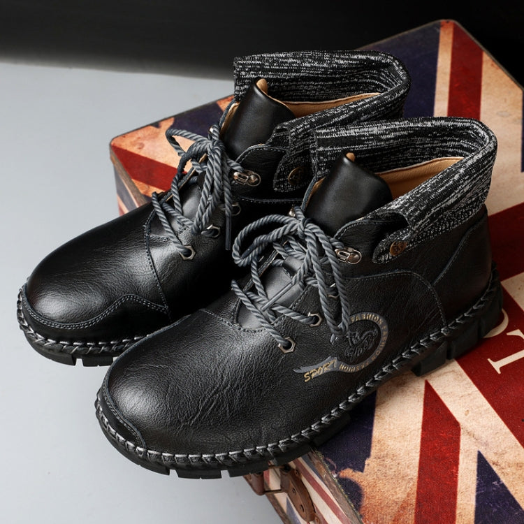 AS829 Autumn And Winter Men Martin Boots Casual High-Top Leather Shoes, Size: 45
