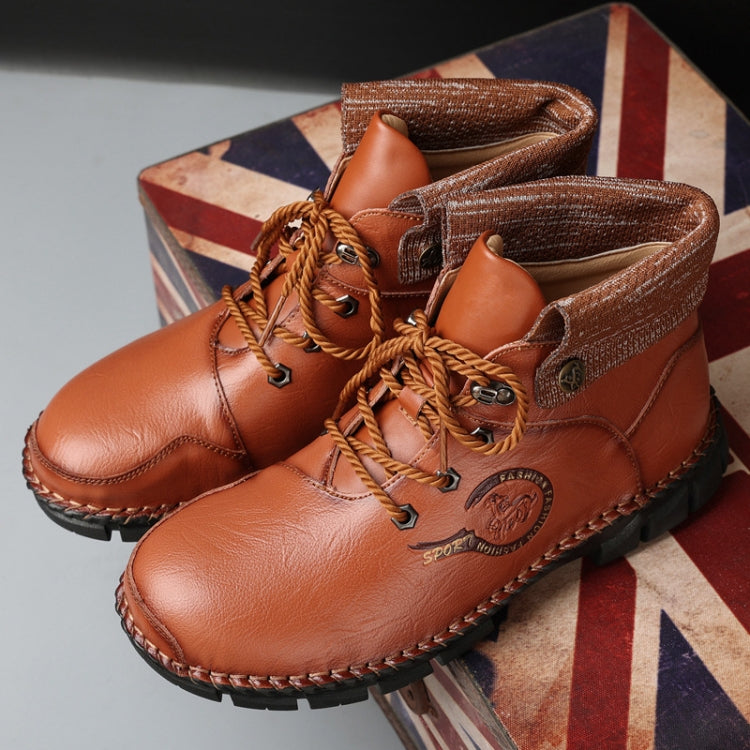AS829 Autumn And Winter Men Martin Boots Casual High-Top Leather Shoes, Size: 45