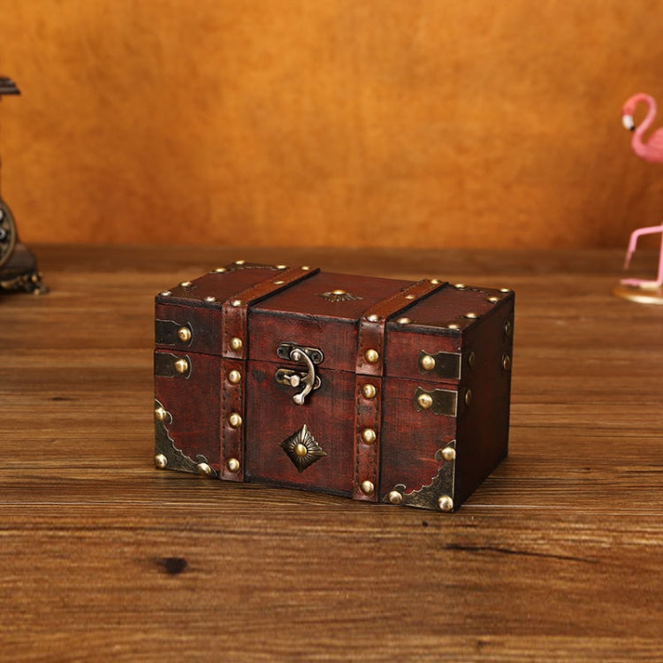 Wooden Square Vintage Jewelry Storage Box Indoor Shooting Props,Specificationï¼š 6266 Small