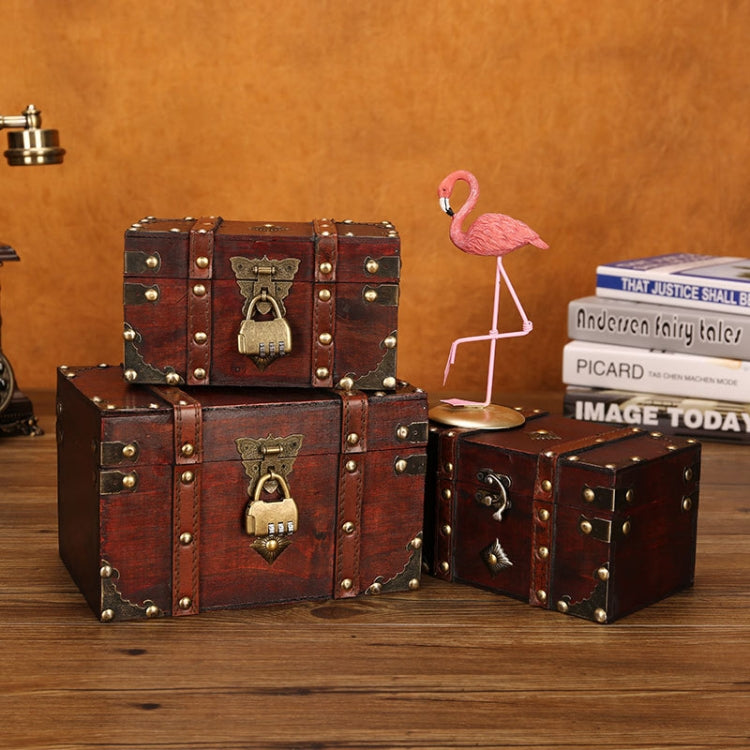 Wooden Square Vintage Jewelry Storage Box Indoor Shooting Props,Specificationï¼š 6266 Small