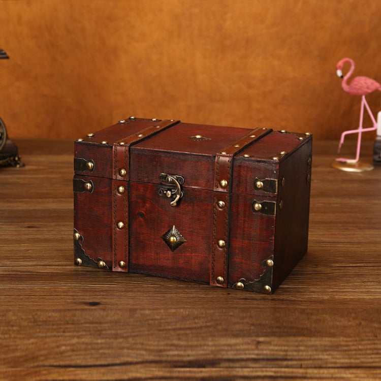 Wooden Square Vintage Jewelry Storage Box Indoor Shooting Props,Specificationï¼š 6266 Large