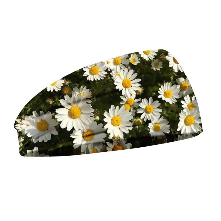 3 PCS Printing Elastic Polyester Cloth Women Headband Sports Sweat Wide Version Bundle Belt, Size: One Size