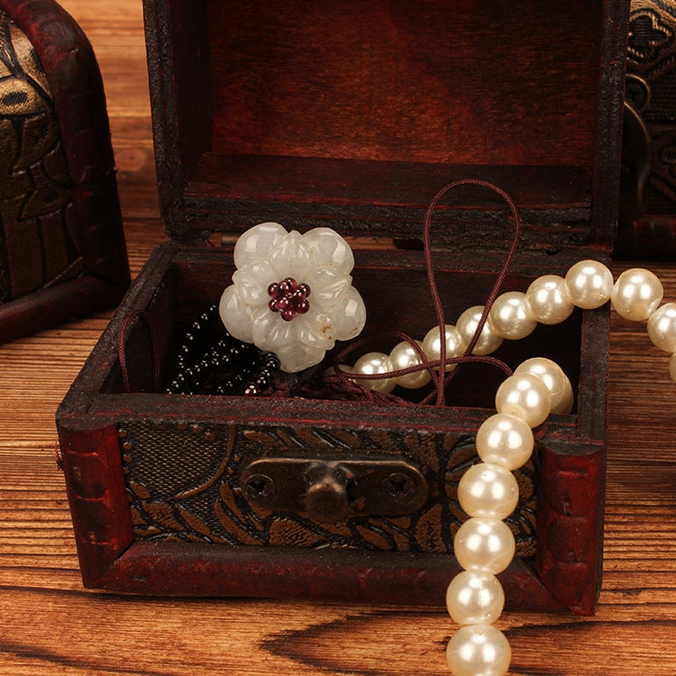 3 PCS Retro Distressed Storage Wooden Box Wedding Candy Jewelry Storage Box, Size: 8x6.5x6cm