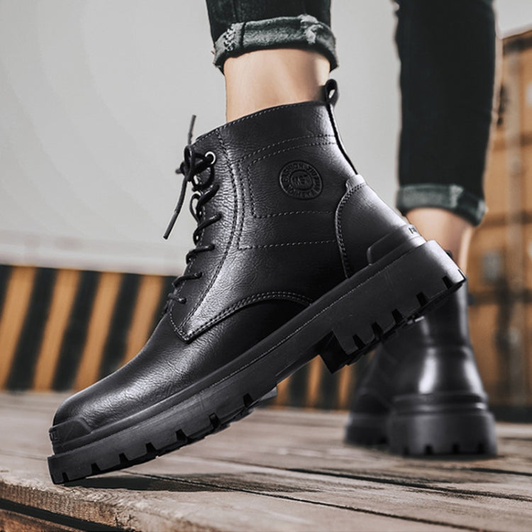 AS9268 Autumn And Winter High-Top Man Martin Boots Leather Warm Men Shoes, Size: 45