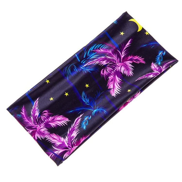 3 PCS Print Elastic Polyester Women Headband Sports Sweat Wide Version Bundle Belt