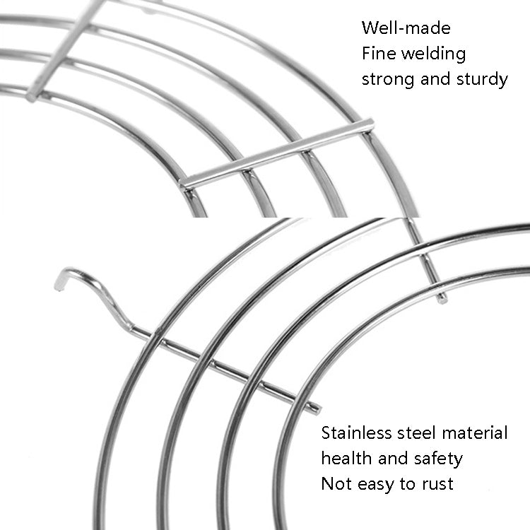 3 PCS Semi-Circular Stainless Steel Drain Rack Kitchen Steamed Vegetables Rack, Size: Small 24cm