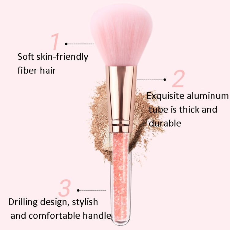 ZOREYA 10 In One Pink Crystal Transparent Handle Makeup Brush Set Makeup Tools,Style: Bare Brush