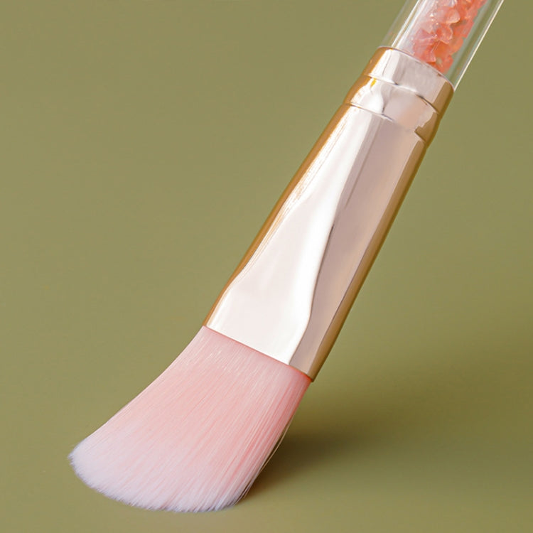 ZOREYA 10 In One Pink Crystal Transparent Handle Makeup Brush Set Makeup Tools,Style: Bare Brush