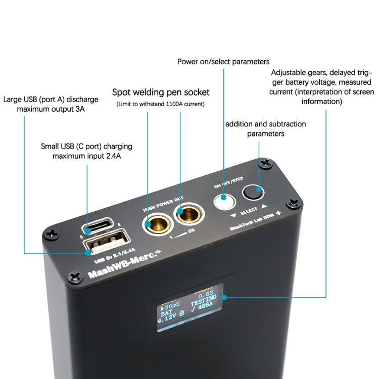 AL-034 Digital Display Portable Spot Welder Handheld Small 18650 Lithium Battery Power Bank DIY Kit