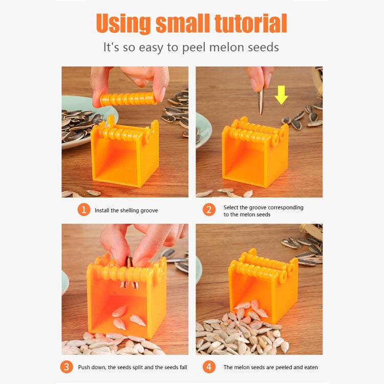 3 PCS Manual Peeling Melon Seed Machine Sunflower Seed Tool(Orange)
