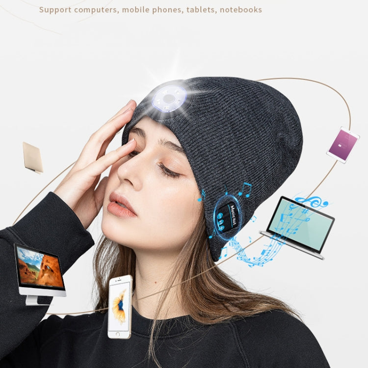 M1-BL LED Glowing Bluetooth Music Hat Wireless Call Night Running Hat