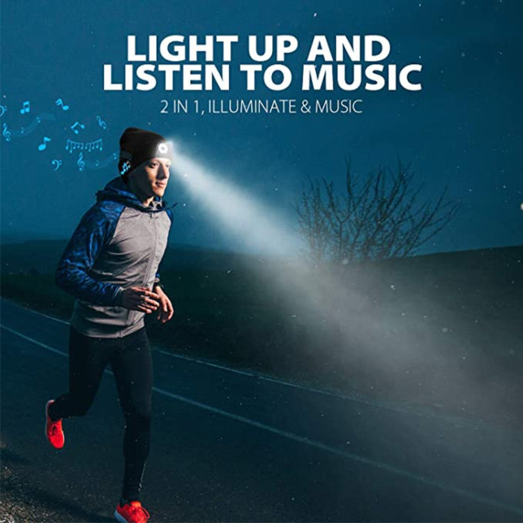 M1-BL LED Glowing Bluetooth Music Hat Wireless Call Night Running Hat