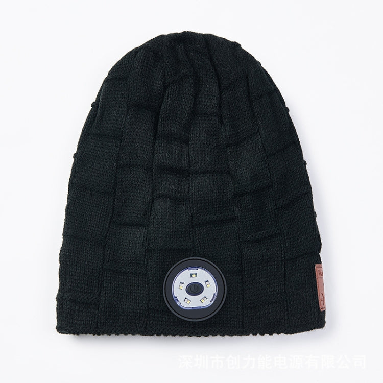 RG5-BL Bluetooth LED Lighting Music Knit Hat Plus Velvet Night Running Lamp Hat