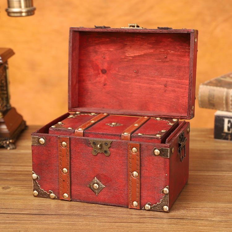 Antique Square Jewelry Storage Box Film And Television Props Wooden Boxï¼ŒSpecificationï¼š 6266 Large