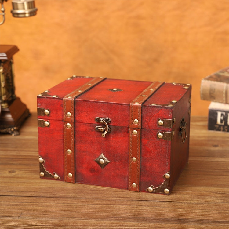 Antique Square Jewelry Storage Box Film And Television Props Wooden Boxï¼ŒSpecificationï¼š 6266-04 Red Extra Large