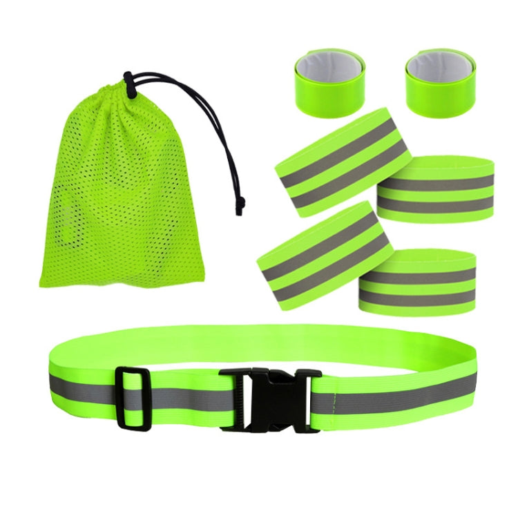 Reflective Elastic Band Suit Night Running Construction Site Traffic Safety Reflective Equipment,Style: 1 Belt+4 Arm Strap+2 Snap Circle+ Storage Bag