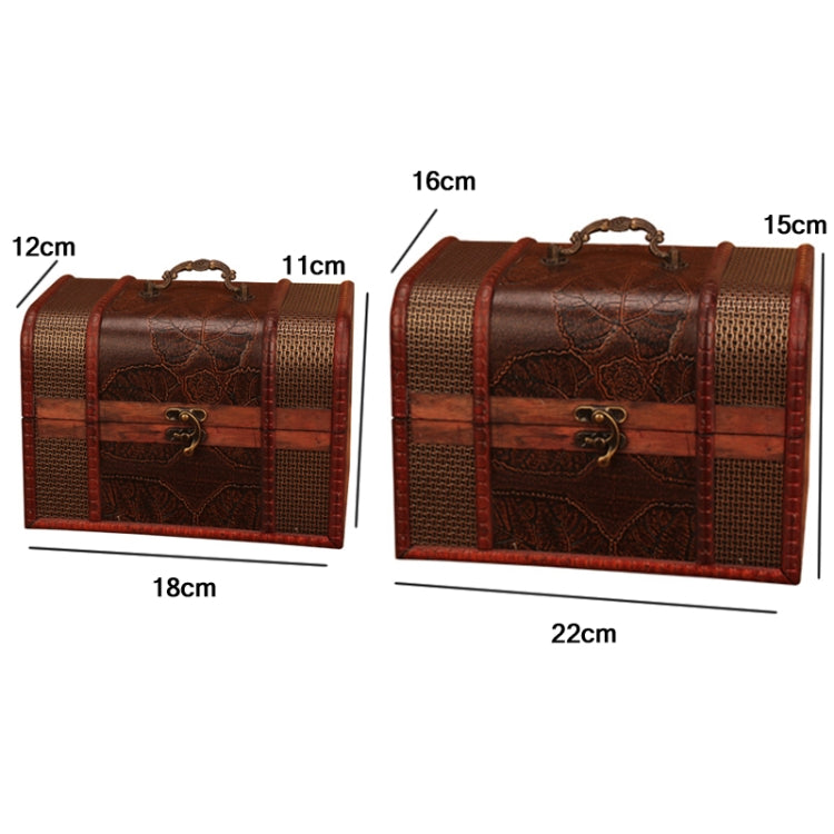 Jewelry Storage Box Retro Wooden Treasure Box Shooting Props Decorationï¼ŒSpecificationï¼š 2 PCS/Set With Lock