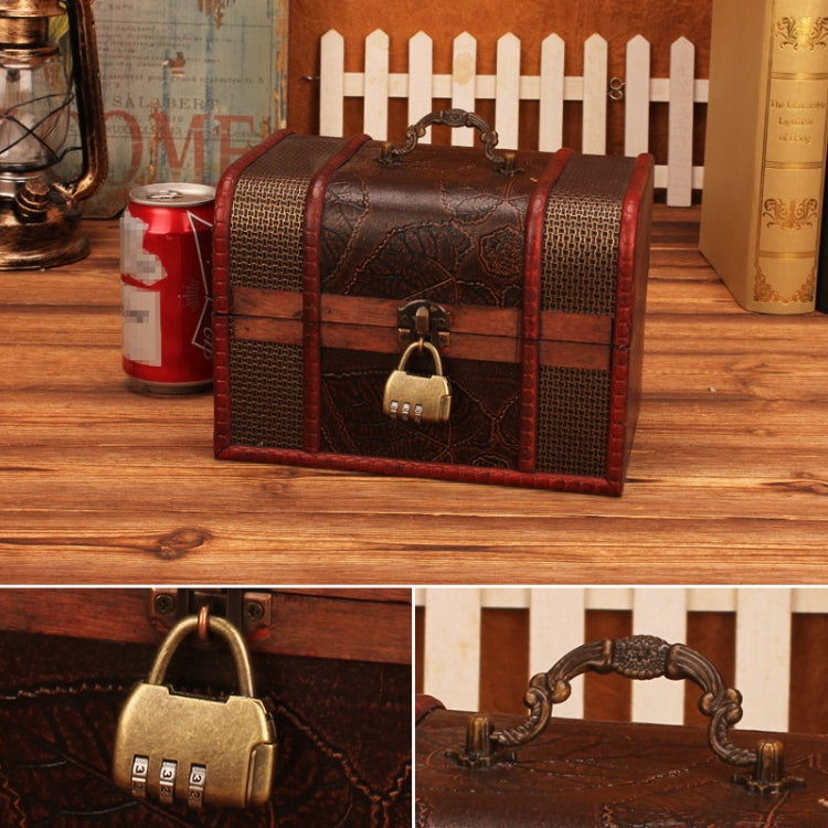 Jewelry Storage Box Retro Wooden Treasure Box Shooting Props Decorationï¼ŒSpecificationï¼š 2 PCS/Set With Lock