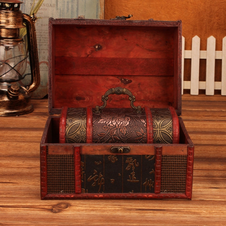 Jewelry Storage Box Retro Wooden Treasure Box Shooting Props Decorationï¼ŒSpecificationï¼š 2 PCS/Set With Lock