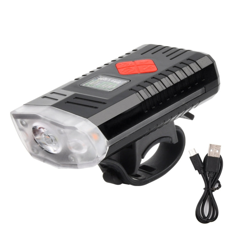 TG-ZX01501 LED Bicycle Front Light Night Riding Warning Light USB Charging Strong Light With Speaker Riding Light(TG-ZX01501)
