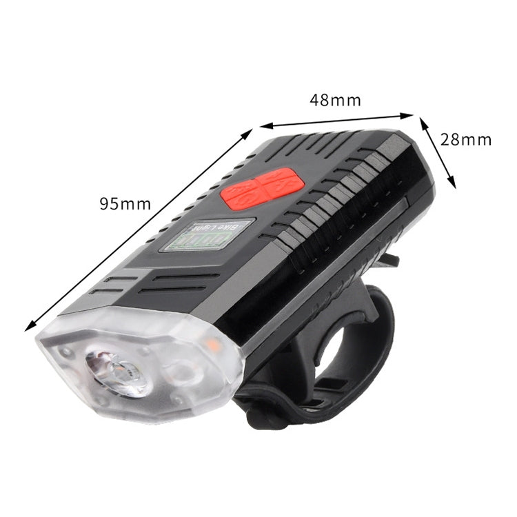 TG-ZX01501 LED Bicycle Front Light Night Riding Warning Light USB Charging Strong Light With Speaker Riding Light(TG-ZX01501)