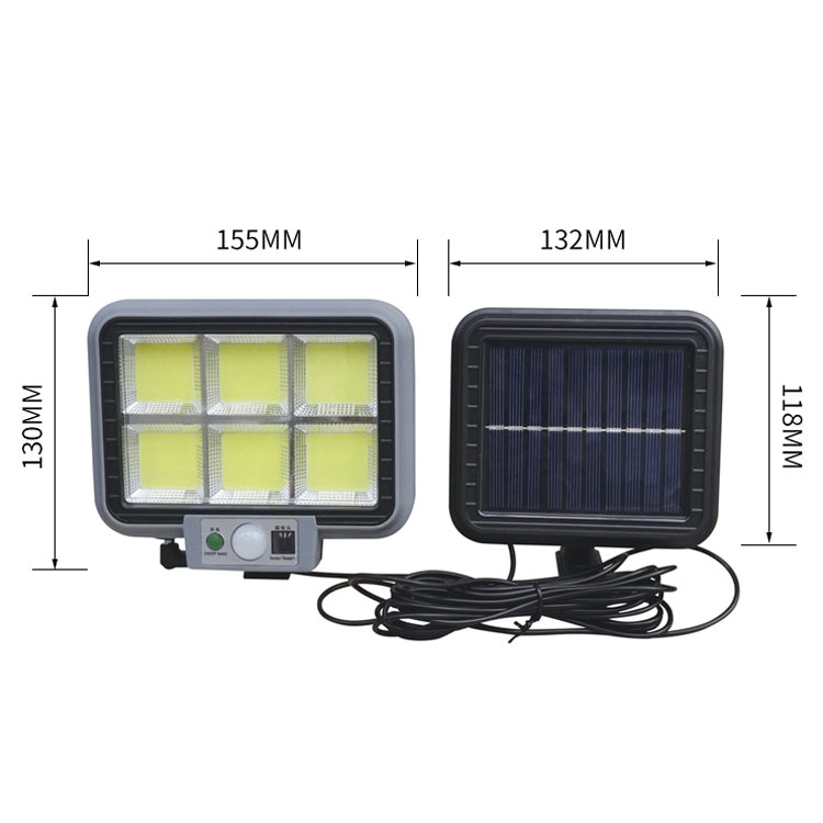 6 x 25 COB Outdoor Waterproof Solar Split Type Wall Light Human Induction Garden Corridor Household Street Light