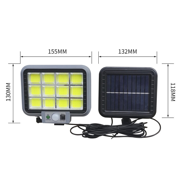 12 x 12 COB Outdoor Waterproof Solar Split Type Wall Light Human Induction Garden Corridor Household Street Light