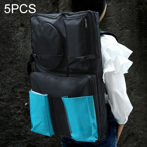 5 PCS 4K Black Waterproof Portable Sketch Painting Board Bag Double Pocket Large Capacity Travel Shoulder Sketchpad  Drawing Bag