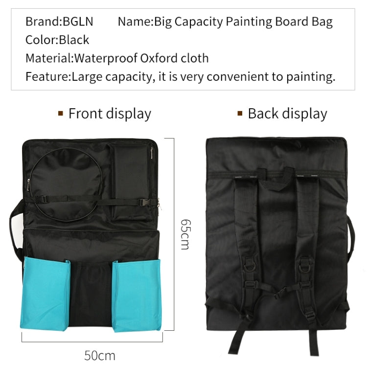 5 PCS 4K Black Waterproof Portable Sketch Painting Board Bag Double Pocket Large Capacity Travel Shoulder Sketchpad  Drawing Bag
