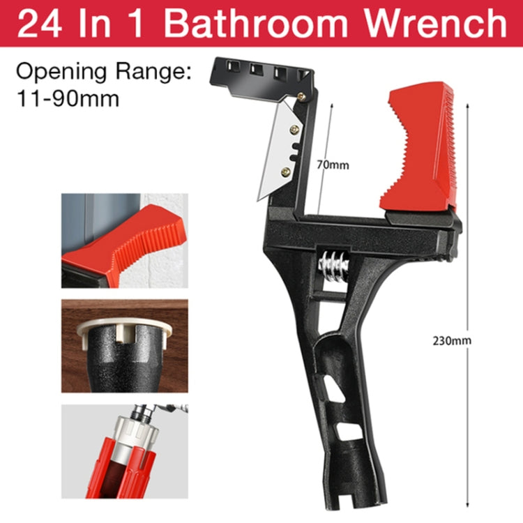 24-in-1 Large-Opening Bathroom Sink Wrench Multifunctional Installation And Maintenance Water Pipe Faucet Plumbing Wrench