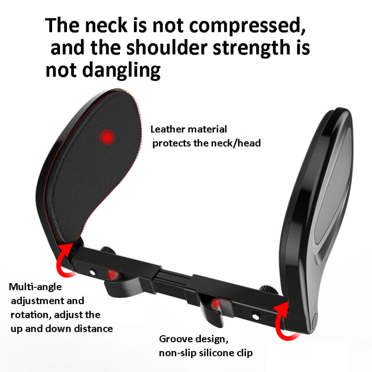 Car Side Sleeping Headrest Adjustable Car Neck Pillow(Black)