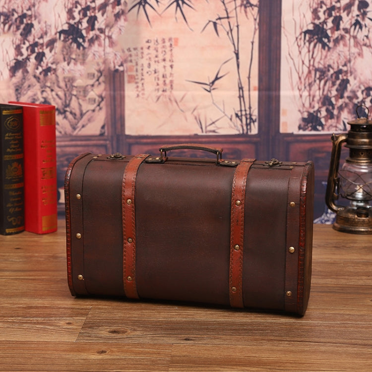 Wooden Portable Certificate Sundries Storage Box Photo Studio Shooting Propsï¼ŒSpecificationï¼š 1613-01 Red Leather Small