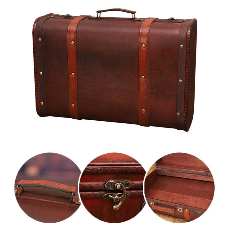 Wooden Portable Certificate Sundries Storage Box Photo Studio Shooting Propsï¼ŒSpecificationï¼š 1613-06 Red Leather 2PCS/Set