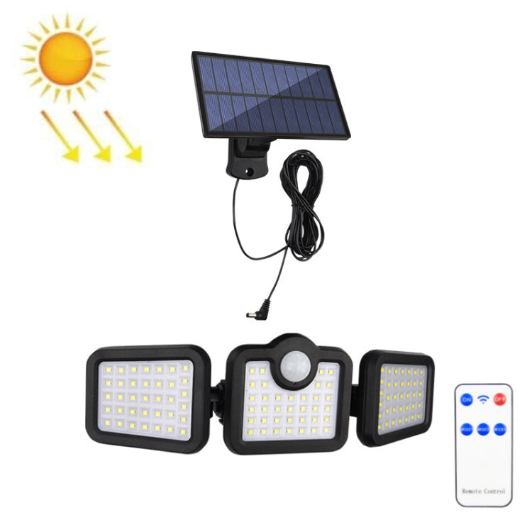 TG-TY075 Solar 3-Head Rotatable Wall Light Body Sensation Outdoor Waterproof Garden Light, Style: 108 LED Splitable