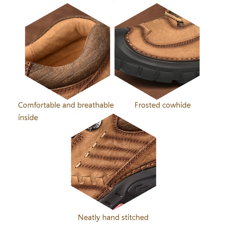 AS6058 Autumn Men Outdoor Hiking Shoes Lace-up Round Head Leather Shoes, Size: 45