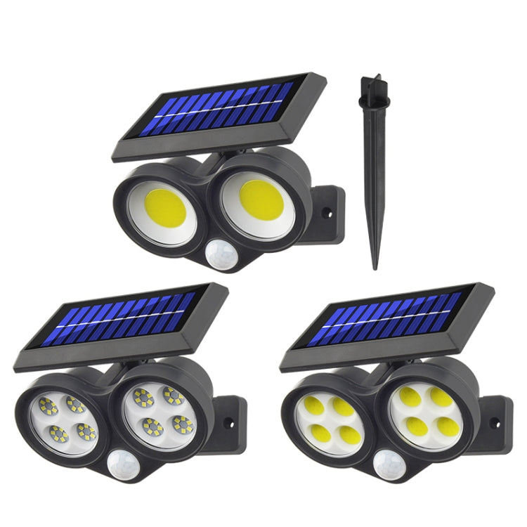 TG-TY092 Solar Double Head Sensing Wall Light Courtyard Lawn Light Outdoor Lighting Landscape Lamp, Spec: 48 LED