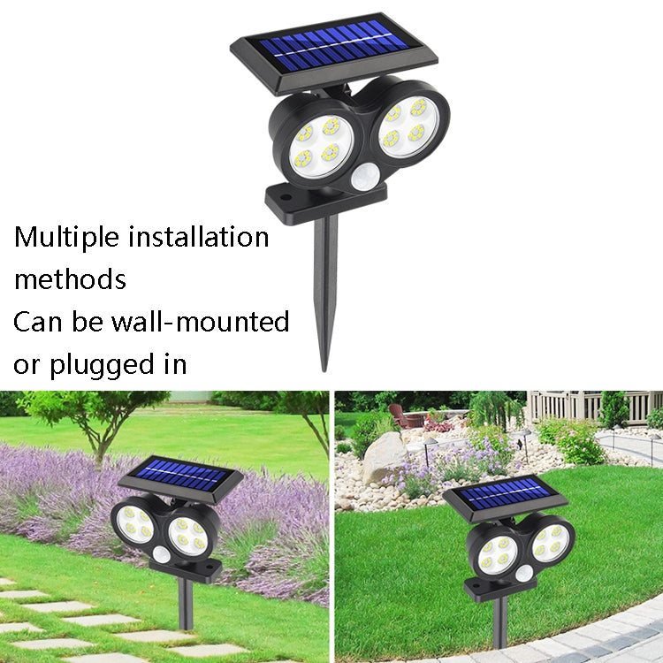 TG-TY092 Solar Double Head Sensing Wall Light Courtyard Lawn Light Outdoor Lighting Landscape Lamp, Spec: 48 LED