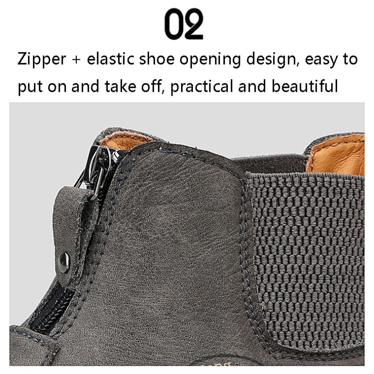 HLO3033 Autumn Winter High-Top Men Shoes Elastic Zipper Martin Boots, Size: 47