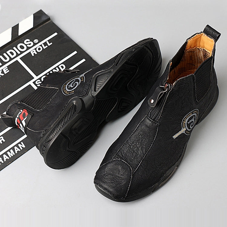 HLO3033 Autumn Winter High-Top Men Shoes Elastic Zipper Martin Boots, Size: 47