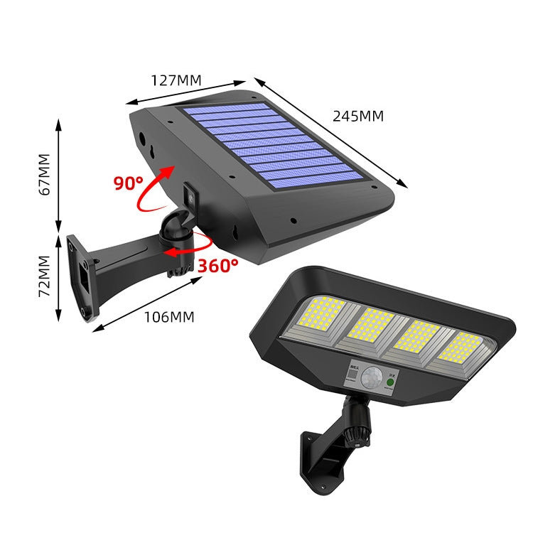 TG-TY081 LED Solar Wall Light Body Sensation Outdoor Waterproof Courtyard Lamp with Remote Control, Style: 138 LED Integrated