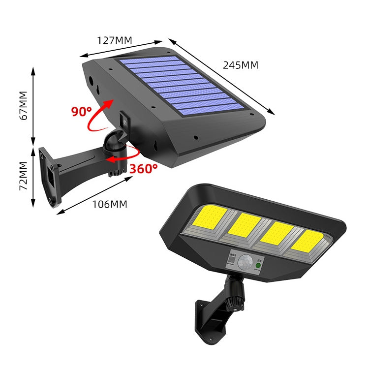 TG-TY081 LED Solar Wall Light Body Sensation Outdoor Waterproof Courtyard Lamp with Remote Control, Style: 138 COB Integrated