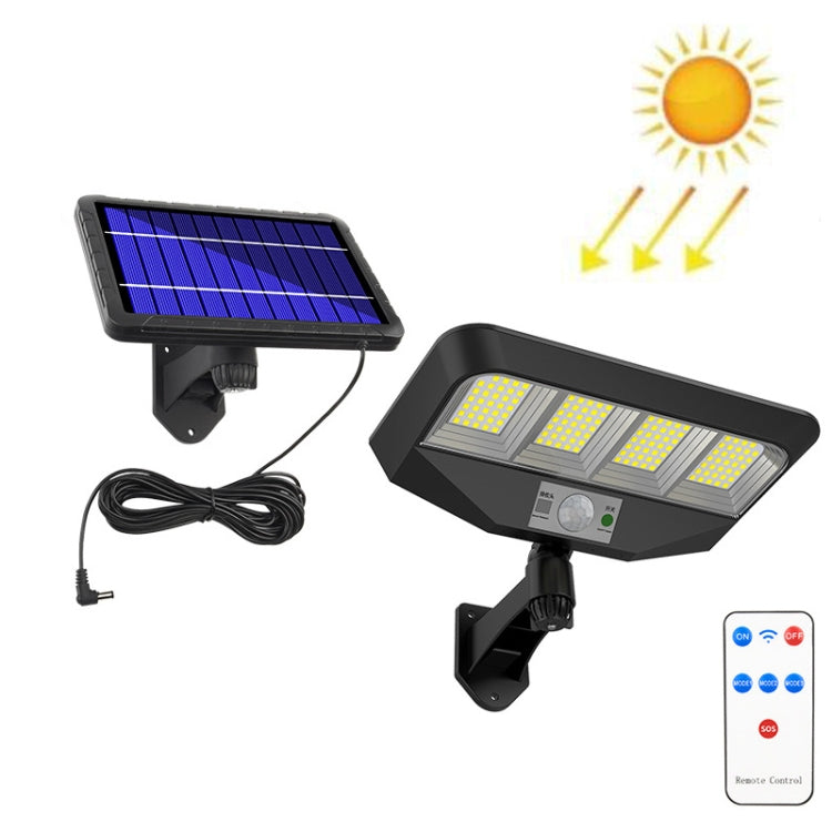 TG-TY081 LED Solar Wall Light Body Sensation Outdoor Waterproof Courtyard Lamp with Remote Control, Style: 138 LED Splitable