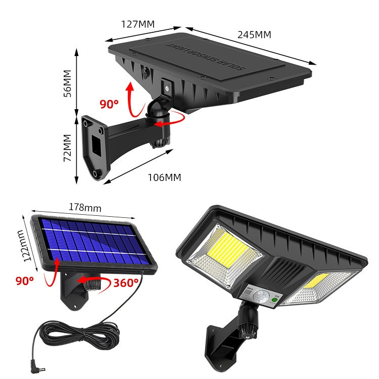 TG-TY081 LED Solar Wall Light Body Sensation Outdoor Waterproof Courtyard Lamp with Remote Control, Style: 160 LED Splitable