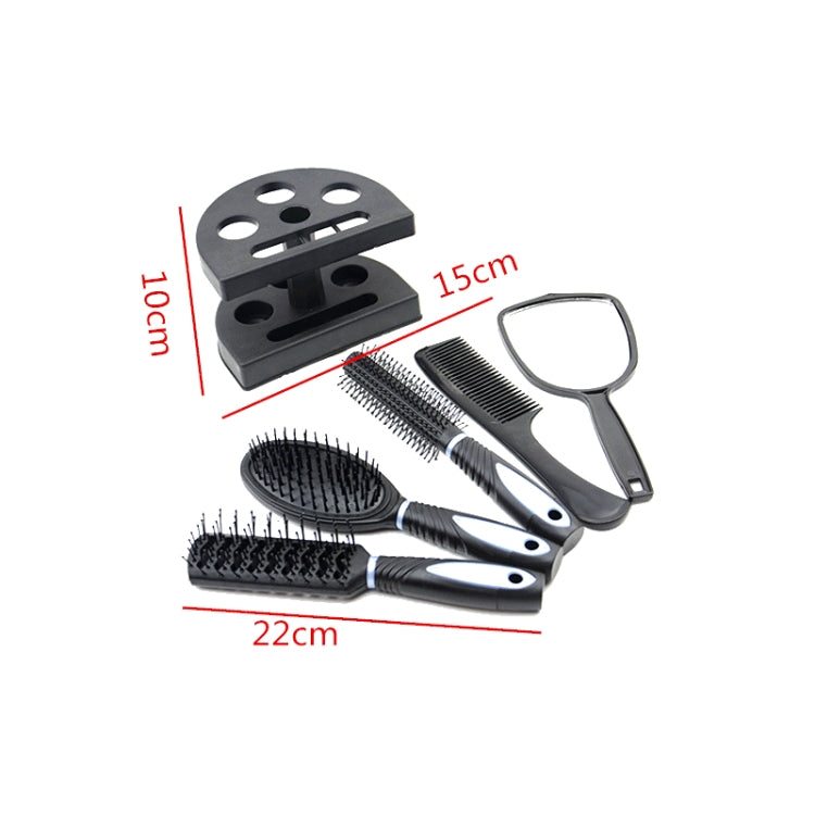 2 Sets 6-In-1 Mirror Comb Hair Comb With Base Set Massage Scalp Beauty Comb(Ramdom Color Delivery)
