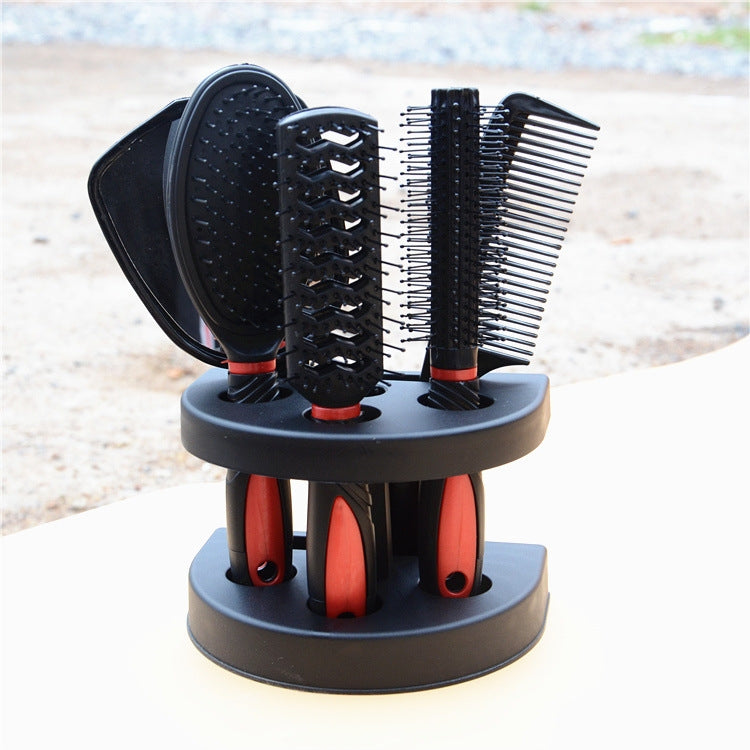 2 Sets 6-In-1 Mirror Comb Hair Comb With Base Set Massage Scalp Beauty Comb(Ramdom Color Delivery)