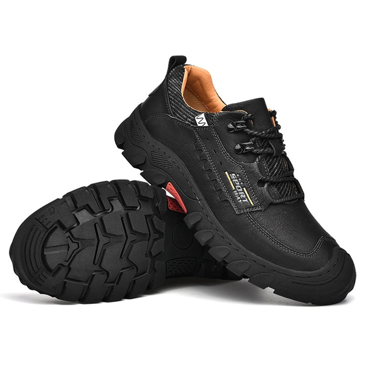 XZ2182 Autumn Men Outdoor Hiking Shoes Cowhide Laced Thick-Soled Men Shoes, Size: 38