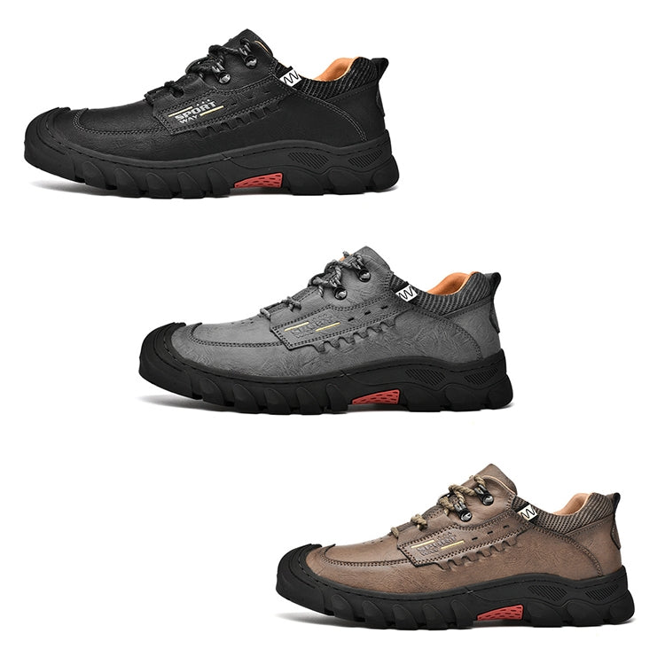 XZ2182 Autumn Men Outdoor Hiking Shoes Cowhide Laced Thick-Soled Men Shoes, Size: 38