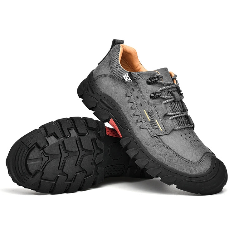 XZ2182 Autumn Men Outdoor Hiking Shoes Cowhide Laced Thick-Soled Men Shoes, Size: 39