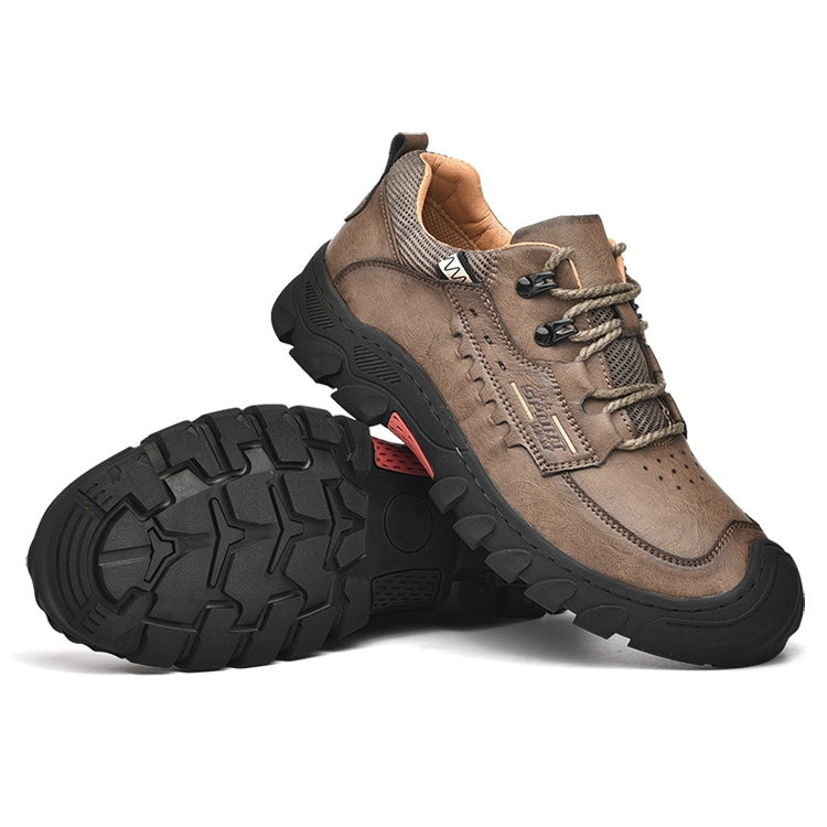 XZ2182 Autumn Men Outdoor Hiking Shoes Cowhide Laced Thick-Soled Men Shoes, Size: 39