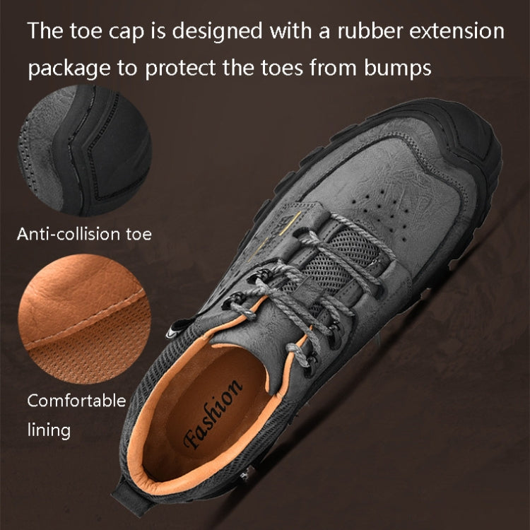 XZ2182 Autumn Men Outdoor Hiking Shoes Cowhide Laced Thick-Soled Men Shoes, Size: 39